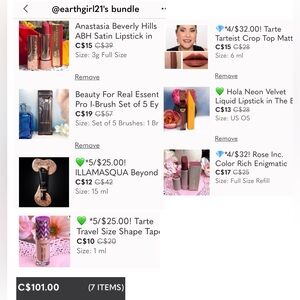 Reserved: ABH Beauty for Real ILLAMASQUA Tarte HOLA Rose Inc *New